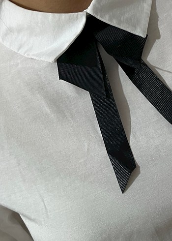 Kadın Beyaz Denim Kısa Kollu Bluz - Görsel 4