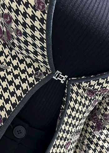 ADL Beli tokalı Vücuda Oturan Vintage Kadın Blazer - Görsel 6