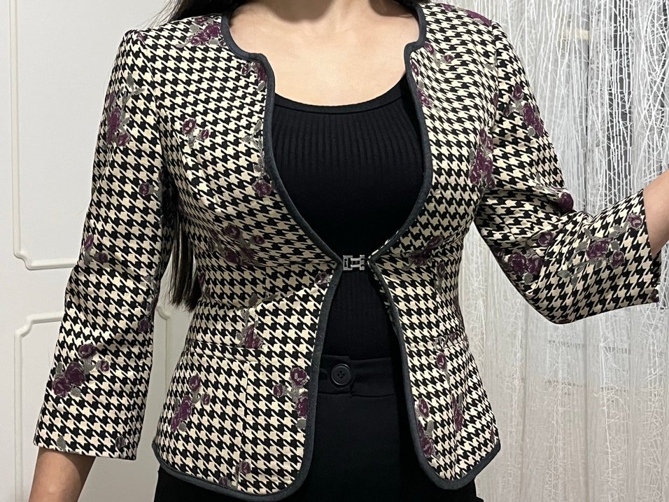 ADL Beli tokalı Vücuda Oturan Vintage Kadın Blazer - Görsel 4