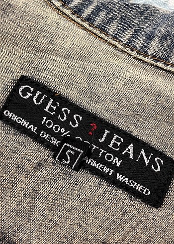 GUESS Kadın Düğmeli Eskitilmiş Denim kot Ceket - Görsel 5