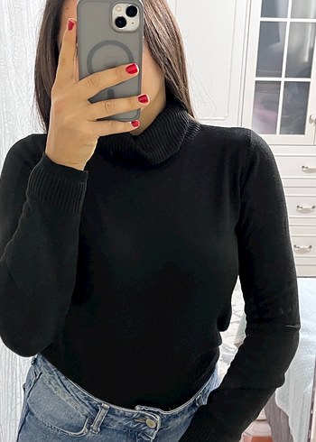 KOTON Beyaz ve Siyah 2li Balıkçı Yaka Triko Kadın Kazak - Görsel 9