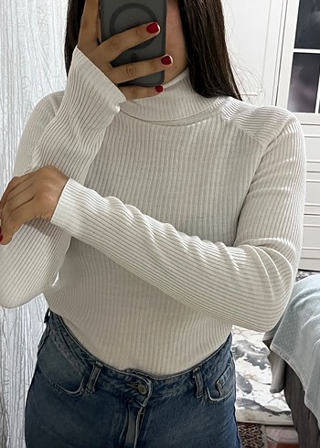 KOTON Beyaz ve Siyah 2li Balıkçı Yaka Triko Kadın Kazak - Görsel 6