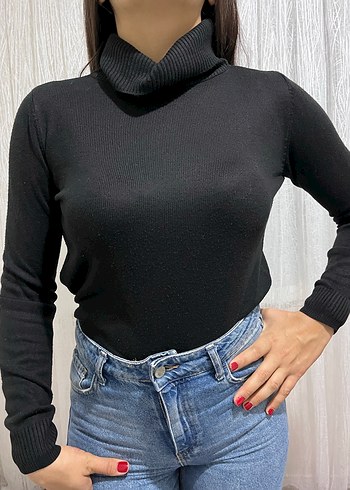 KOTON Beyaz ve Siyah 2li Balıkçı Yaka Triko Kadın Kazak - Görsel 10