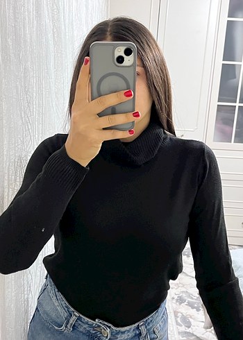 KOTON Beyaz ve Siyah 2li Balıkçı Yaka Triko Kadın Kazak - Görsel 11