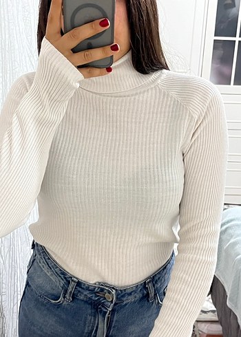 KOTON Beyaz ve Siyah 2li Balıkçı Yaka Triko Kadın Kazak - Görsel 4