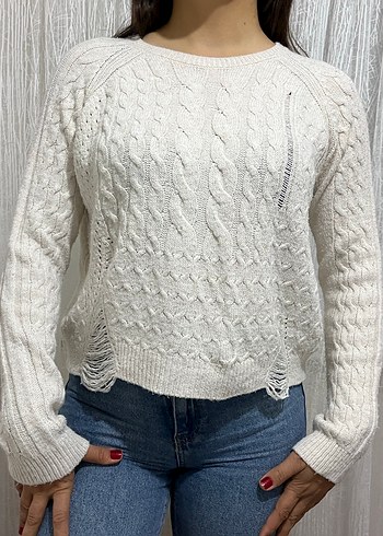 Lcw waikiki Beyaz Örgü Kadın Kazak - Görsel 3