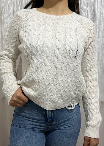 Lcw waikiki Beyaz Örgü Kadın Kazak - Görsel 12