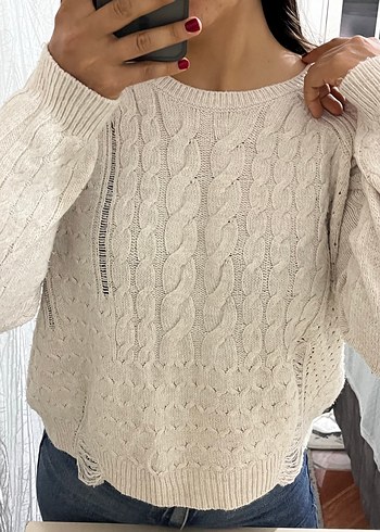 Lcw waikiki Beyaz Örgü Kadın Kazak - Görsel 6