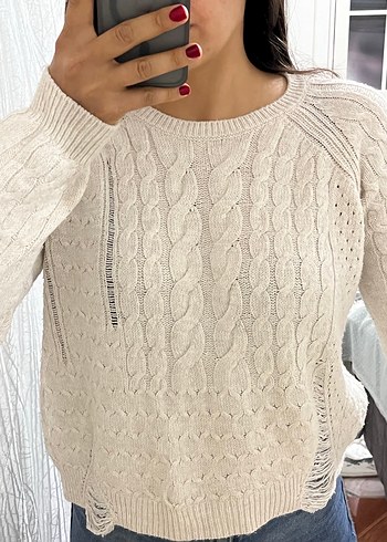 Lcw waikiki Beyaz Örgü Kadın Kazak - Görsel 2