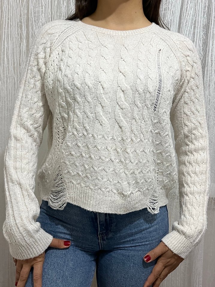 Lcw waikiki Beyaz Örgü Kadın Kazak - Görsel 3