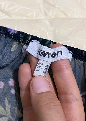 Koton Çiçek Desenli Kayık Yaka Salaş Bluz - Görsel 6