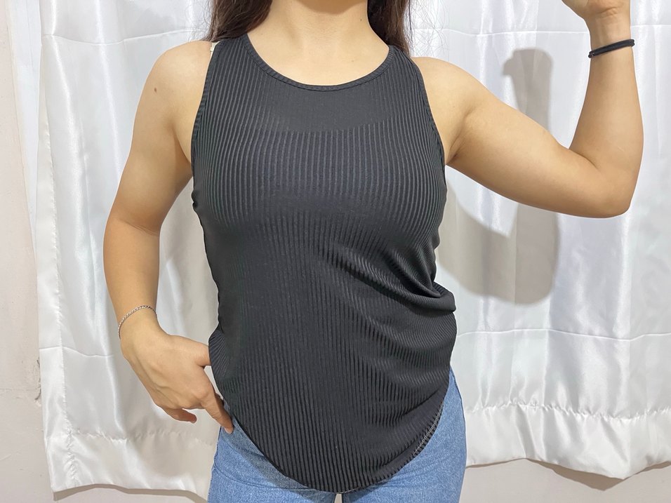 Siyah bisiklet Yaka kalın Askılı Kadın sporcu Atlet - Görsel 3