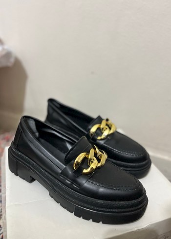 Zincir Detaylı Siyah yüksek taban makosen - Görsel 6