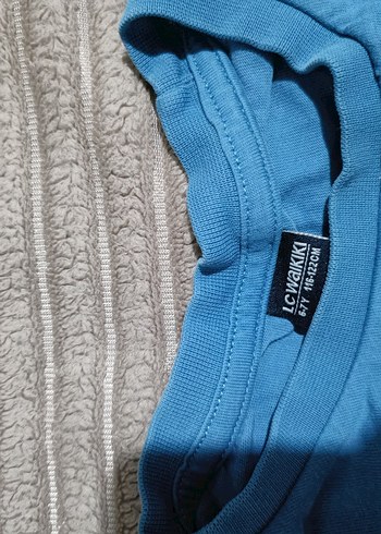 LC Waikiki Mavi Baskılı Uzun Kollu Erkek Tişört