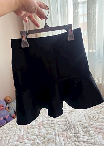 Siyah Fırfırlı Midi Mini Etek çocuk