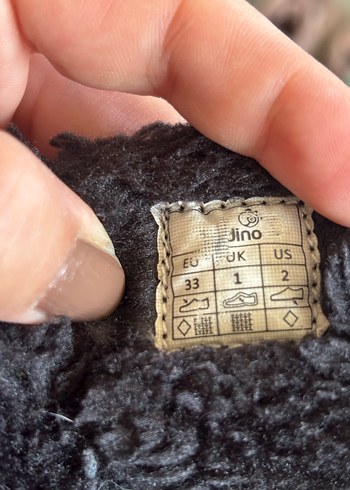 33 Beden Kız Çocuk Siyah Lastik Botlar Velcro