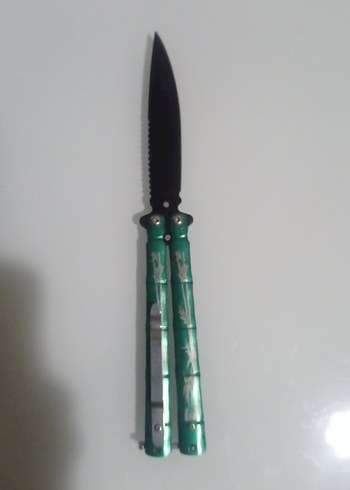 Yeşil Renkli Kelebek Bıçak - Görsel 6