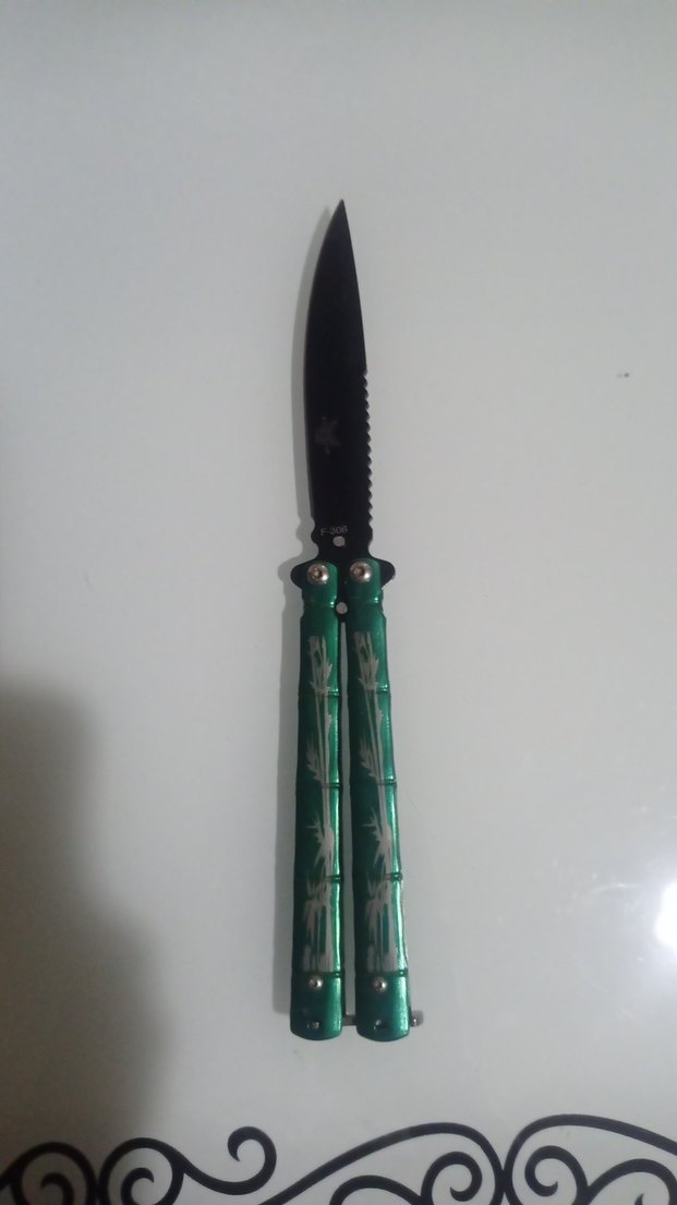 Yeşil Renkli Kelebek Bıçak - Görsel 5