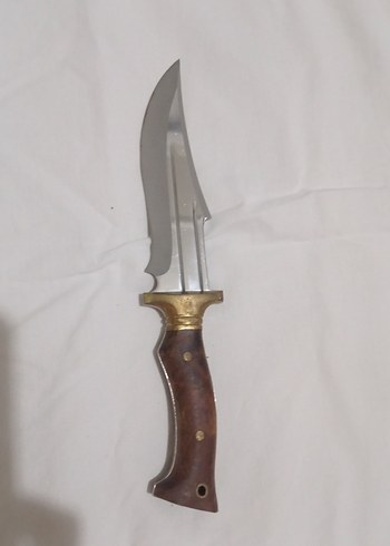 Kahverengi Saplı ceviz kabze Bıçak ve Deri Kılıf - Görsel 3