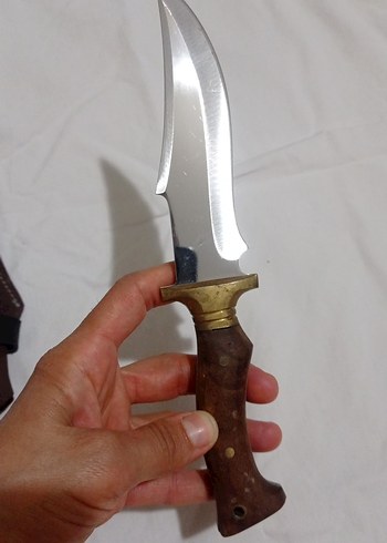 Kahverengi Saplı ceviz kabze Bıçak ve Deri Kılıf - Görsel 4