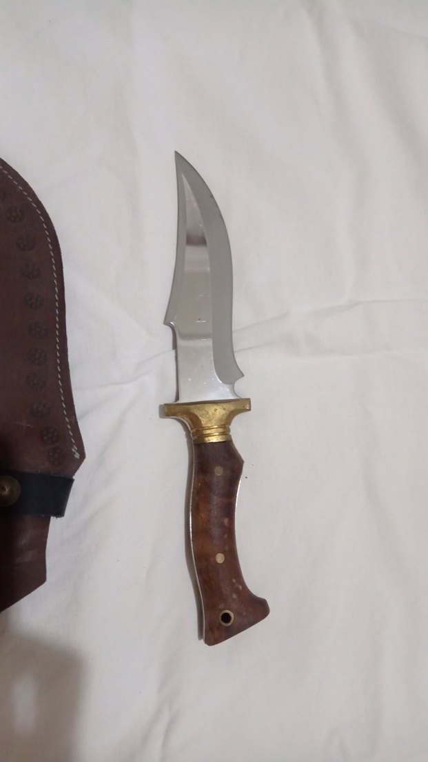 Kahverengi Saplı ceviz kabze Bıçak ve Deri Kılıf - Görsel 2