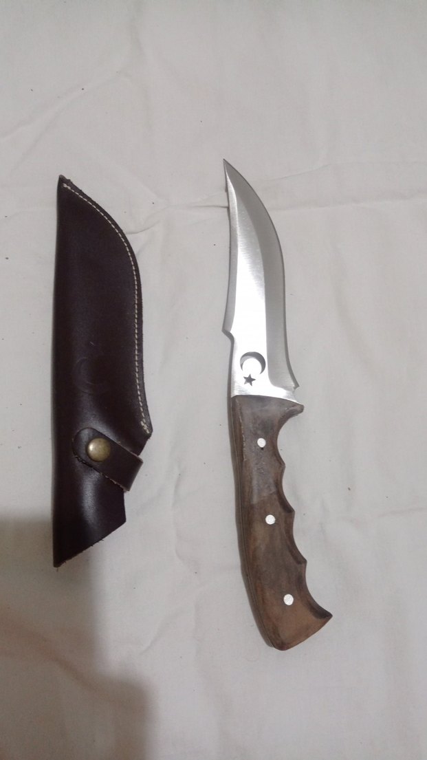 Kahverengi Saplı Bıçak ve Kılıfı - Görsel 3