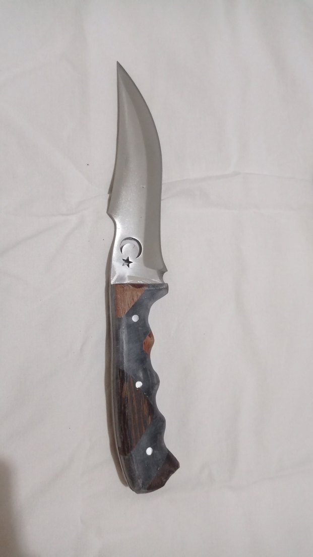 epoksi kabze paslanmaz çelik Kahverengi Deri Kılıflı Bıçak - Görsel 2