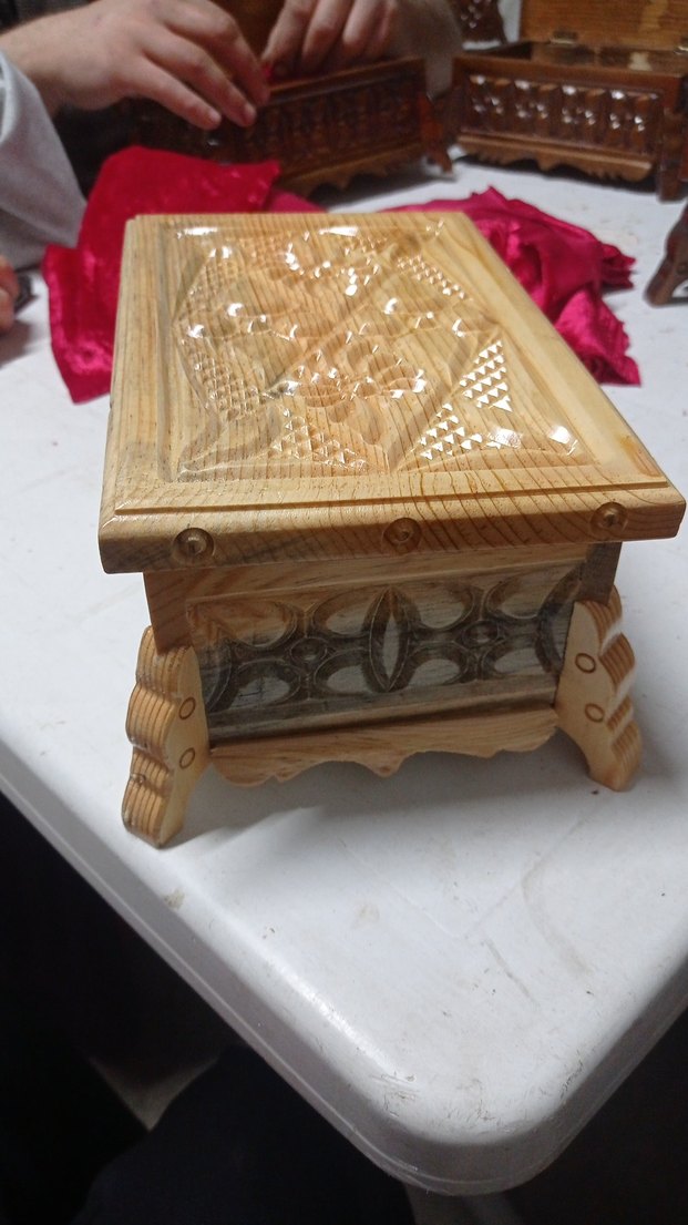 El İşçiliği Ahşap Oyma Kutu - Görsel 2