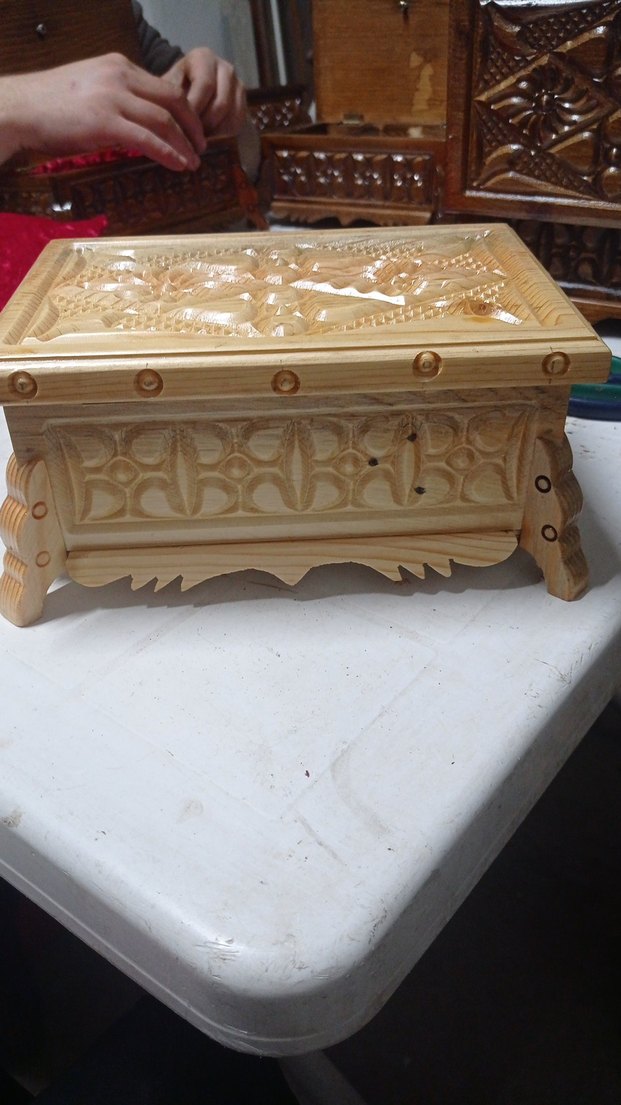 El İşçiliği Ahşap Oyma Kutu - Görsel 3