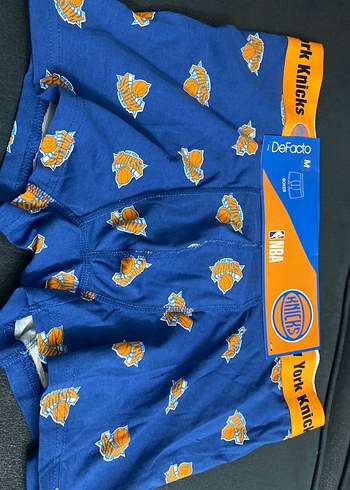 Defacto Nba Erkek Mavi Baskili Fitted Boxer
