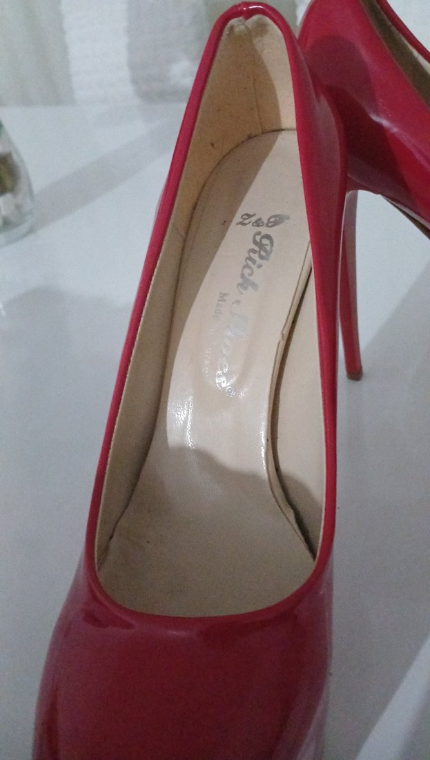 Kırmızı Parlak Platform Topuklu Stiletto - Görsel 4