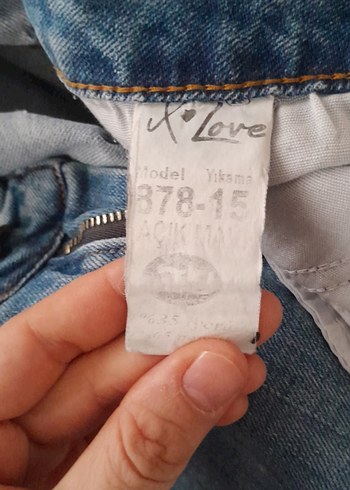 Mavi Batik Desenli Salaş Kadın Kot Pantolon - Görsel 3