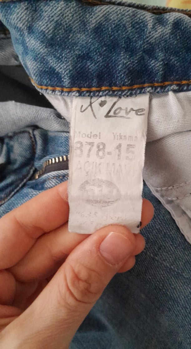 Mavi Batik Desenli Salaş Kadın Kot Pantolon - Görsel 3