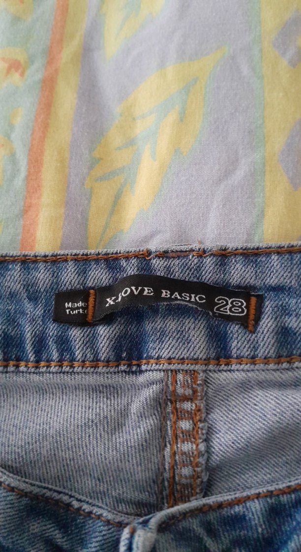 Mavi Batik Desenli Salaş Kadın Kot Pantolon - Görsel 2