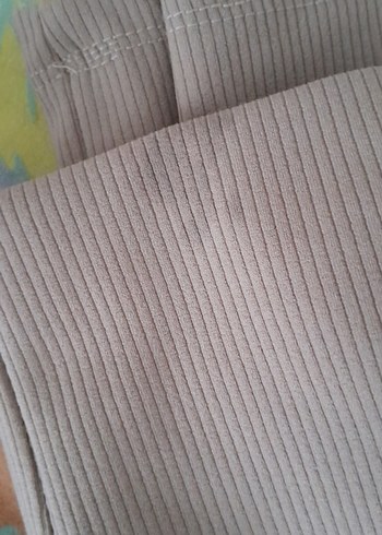 2li Kadın fitilli Tayt bej ve gri - Görsel 4