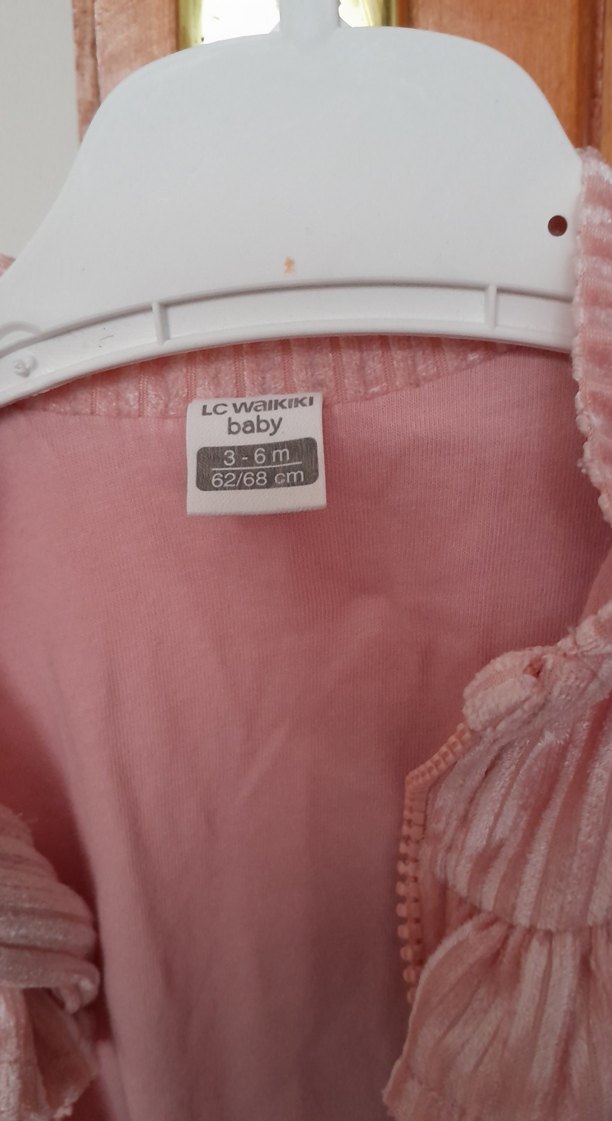 Kız Çocuk Pembe Fırfırlı Kolsuz Yelek - Görsel 3