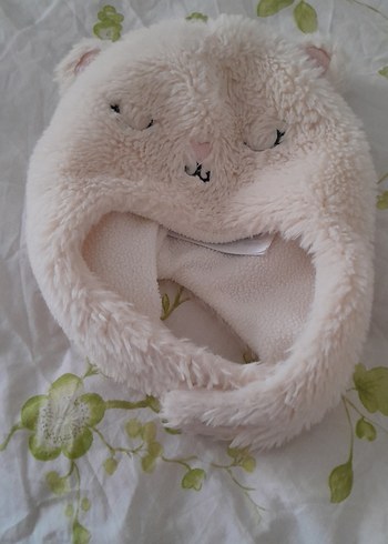 Krem Renkli Kürklü Bebek Bere - Görsel 4