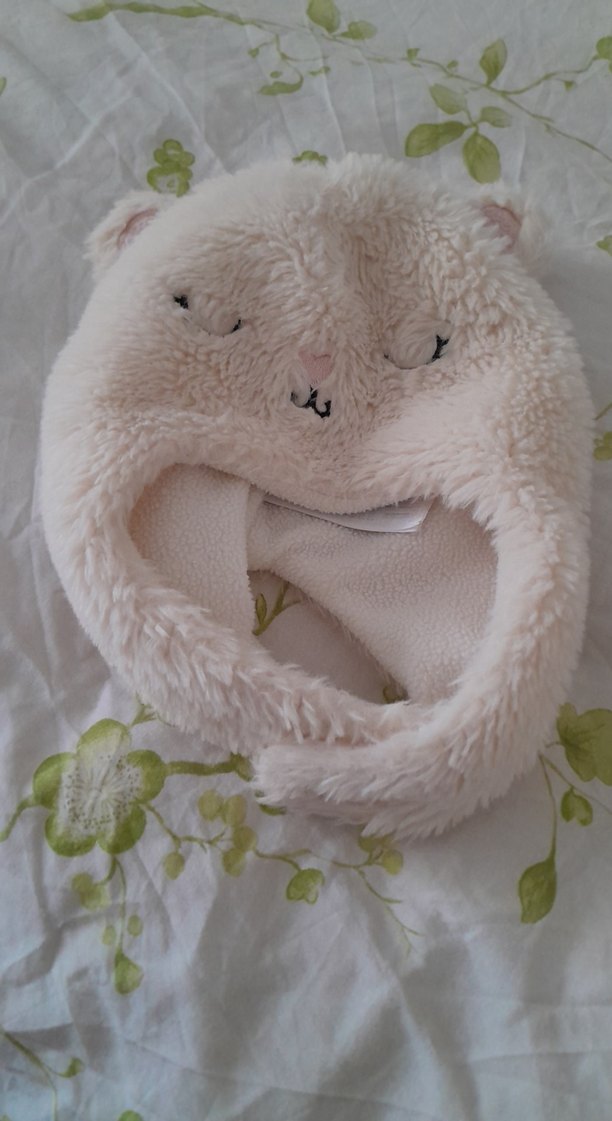 Krem Renkli Kürklü Bebek Bere - Görsel 4