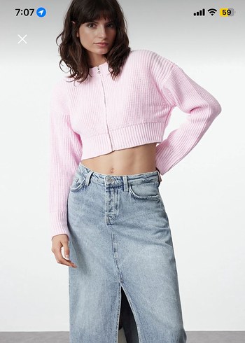 Pembe Triko Kadın Hırka - Görsel 3