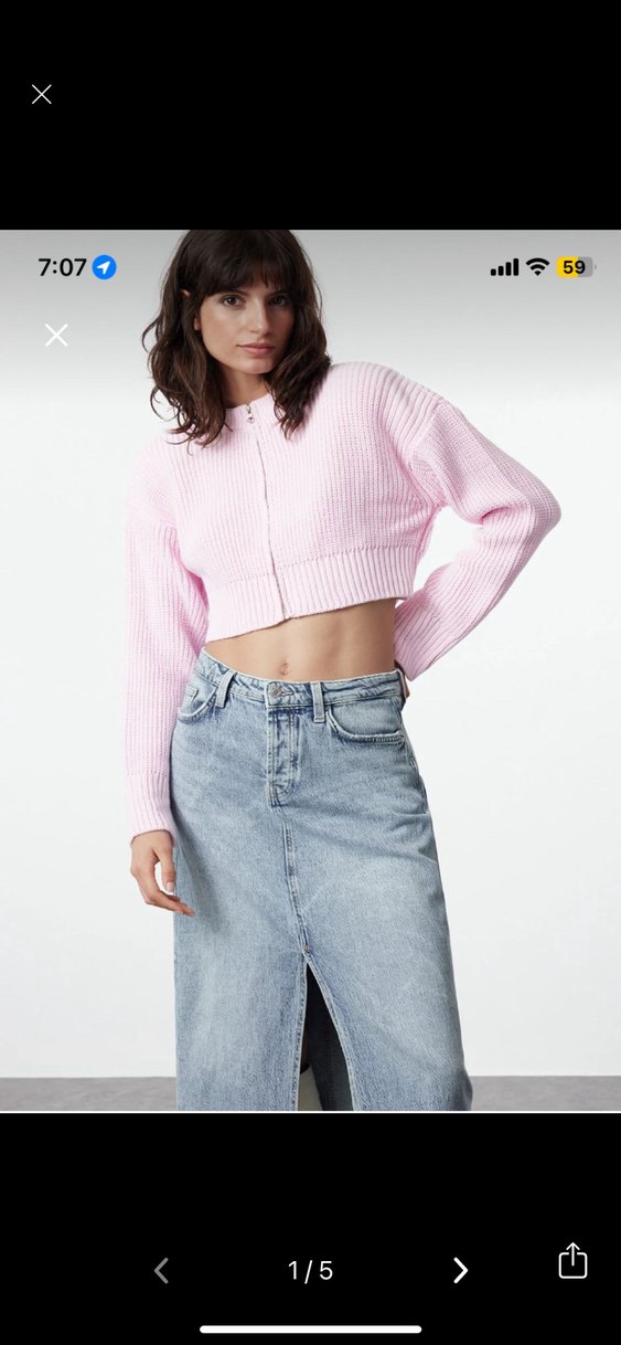 Pembe Triko Kadın Hırka - Görsel 3