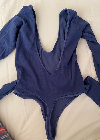 Kadın V Yakalı Lacivert Uzun Kollu Bluz - Görsel 2