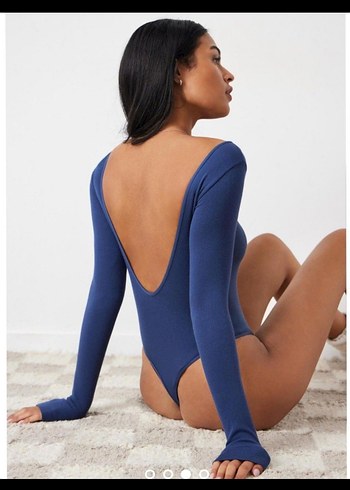 Kadın V Yakalı Lacivert Uzun Kollu Bluz - Görsel 3