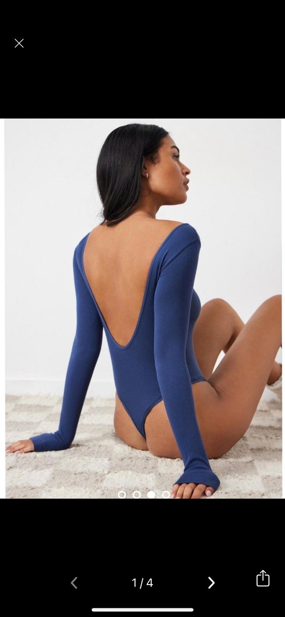 Kadın V Yakalı Lacivert Uzun Kollu Bluz - Görsel 3