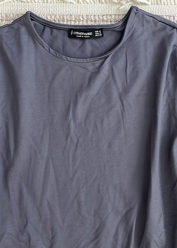 Gri Uzun Kollu Sade Kadın Bluz - Görsel 2