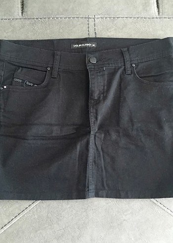 Siyah Denim Mini Etek