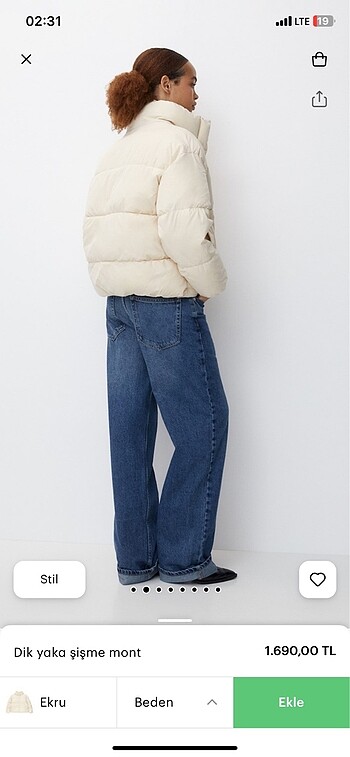 Pull and Bear Şişme mont