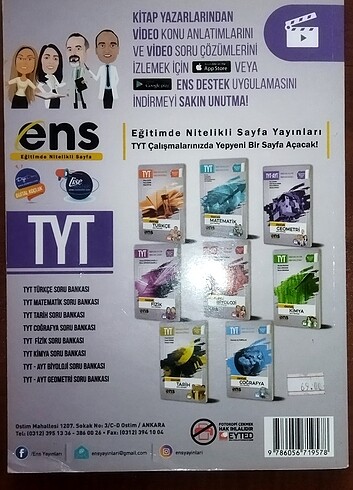  ENS TYT-AYT DESTEK GEOMETRİ SORU BANKASI 