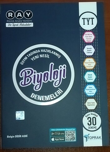 TOPRAK YAYINCILIK TYT BİYOLOJİ 30'LU DENEME