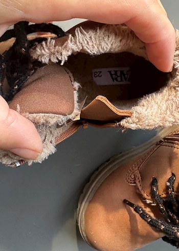 Zara Kahverengi Kürklü Süet Erkek Çocuk Botu - Görsel 4