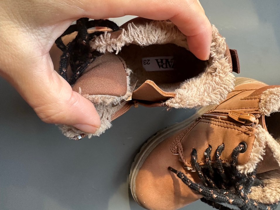 Zara Kahverengi Kürklü Süet Erkek Çocuk Botu - Görsel 4